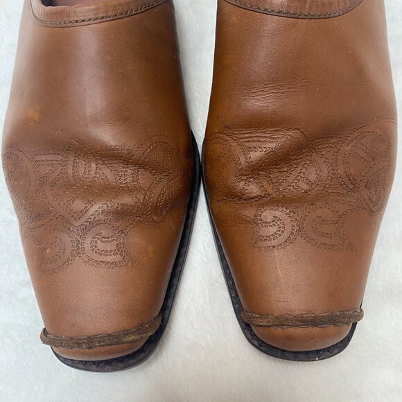 Unisa Flex Slip-on Women's Mules Size 9.5B   Brown Leather Brazil - Picture 5 of 8